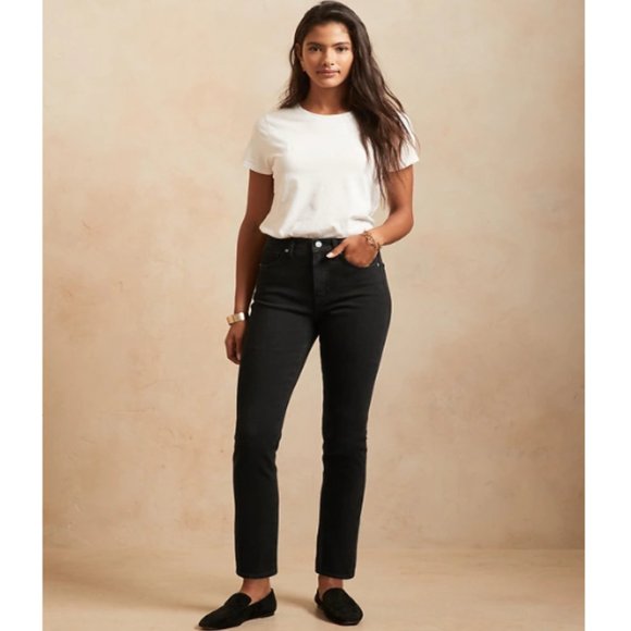Banana Republic Denim - NWT Banana Republic High Rise Slim Jean 32 14 Black F50